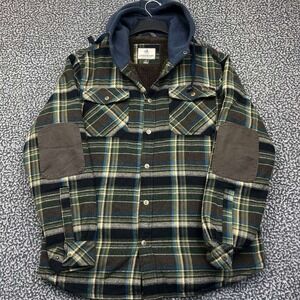 Legendary White Tails Shacket Men Large Flannel Plaid Berber Lined Cotton L